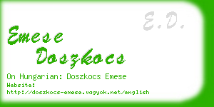 emese doszkocs business card